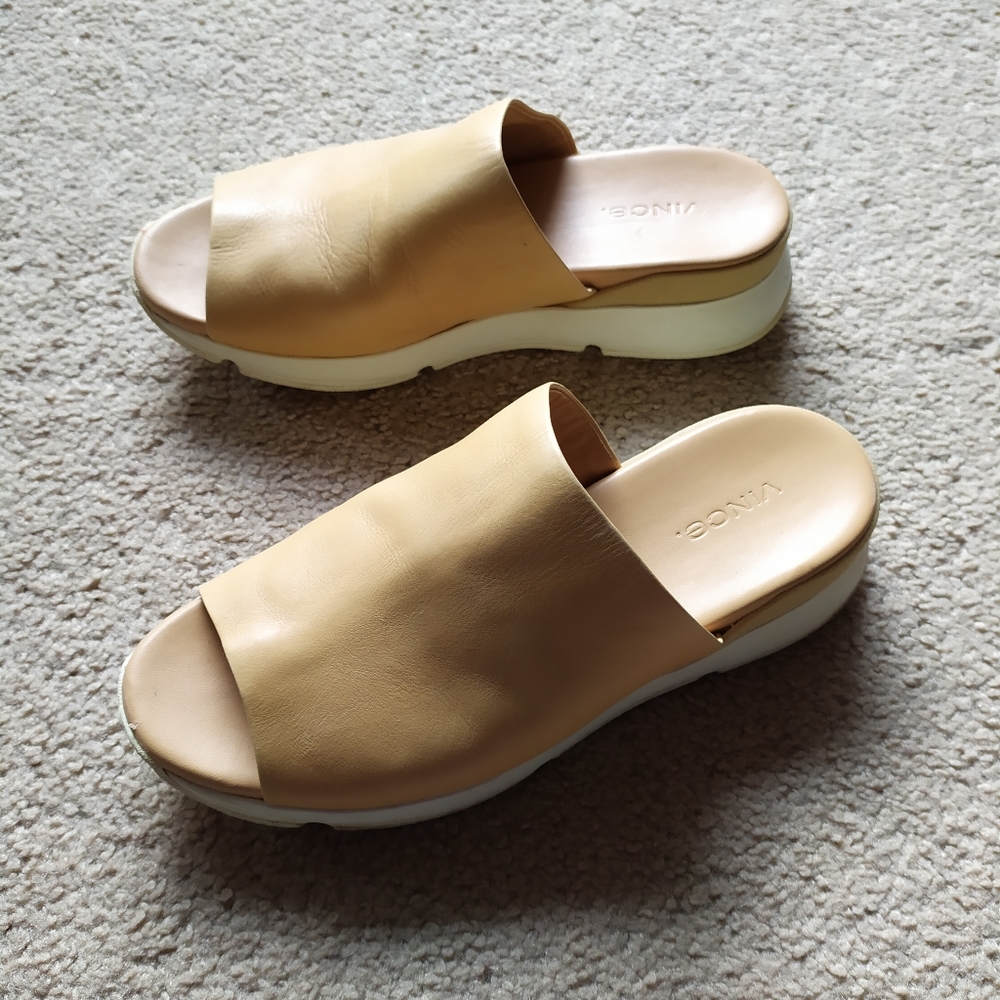 Vince wedge slide sandals